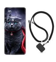 Xiaomi Mi 13 Lite Kılıf Silikon Boyun Askılı İpli Desenli Silikon Super Cat 1666