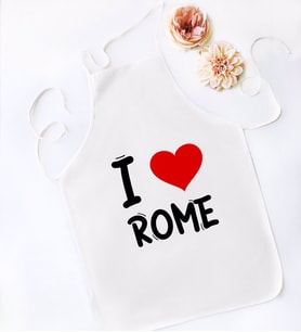 BK Gift I Love Rome Tasarımlı Beyaz Mutfak Önlüğü - Model 1