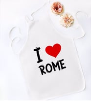 BK Gift I Love Rome Tasarımlı Beyaz Mutfak Önlüğü - Model 1