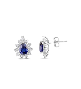 1.80 Karat Safir Pırlanta Küpe