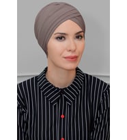 Vizon Pratik Hazır Geçmeli Tesettür Bone Sandy Kumaş Üç Çapraz 1803_10