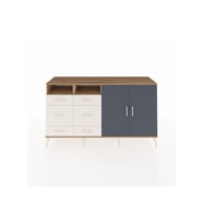 Kronos Konsol 4 Raflı 6 Çekmeceli 2 Kapaklı 176x59x99 Çam-Antrasit/Aytaşı