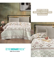 ETEHOMETEX ÇİFT KİŞİLİK BASKILI PAMUK PİKE ANATOLİA BEJ 8696474231844