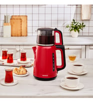 Karaca Mega Tea 1501 Cam Çay Makinesi Cherry Red 1500 W