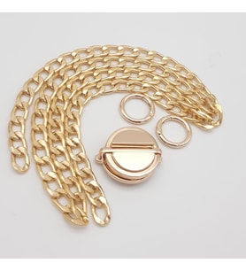 Angel Çanta Aksesuar Light Gold Renk Orta Kalınlık Zincir Set No:12
