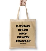 David Beckham Quotes Gift- Vintage Retro Rainbow Style Bez Çanta Uzun Saplı