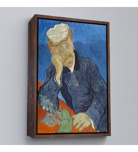 Çerçeveli Vincent van Gogh - Doktor Paul Gachet Tablo (Beyaz)