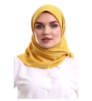 Kofra Desenli Baş Örtü - Sarı (Karışık)