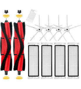 Xiaomi Roborock S5 MAX S6 Pure S6 maxV S50 Elektrikli Süpürge, 2 Rulo Fırça, 4 Yan Fırça, 4 HEPA Filtre (Beyaz)