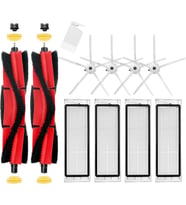 Xiaomi Roborock S5 MAX S6 Pure S6 maxV S50 Elektrikli Süpürge, 2 Rulo Fırça, 4 Yan Fırça, 4 HEPA Filtre (Beyaz)