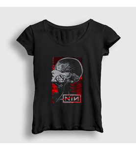 Presmono Kadın Siyah Poster Rock Nin Nine Inch Nails T-Shirt 487021tt