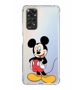 Xiaomi Redmi Note 11 Kamera ve Köşe Korumalı  Antishock Kapak Mickey Mouse Tasarımlı Şeffaf Kılıf