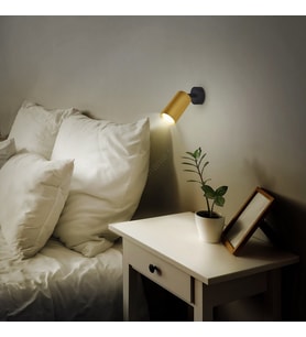 RIOLİGHT MODERN YATAK BAŞI MAFSALLI MAREKETLİ MAT ALTIN MAT GOLD BAŞLIK TEKLİ LED SPOT(AMPÜL DAHİL)