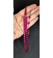 SEVGİLİYE ÖZEL HEDİYE ATEŞ KEHRİBAR TESBİH PEMBE RENK KAPSÜL KESİM H-1380. (Çok Renkli)