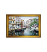 Manzara Temalı Kanvas Tablo 80 x 110 cm Gold Çerçeve