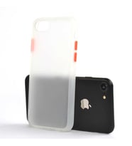 iPhone SE 2022 Kılıf Fri Mat Yüzey Renkli Kenar Kılıf (Renksiz)