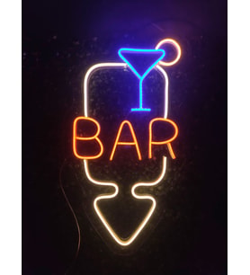 Bar Neon kafe yazı tabela(60x30cm)