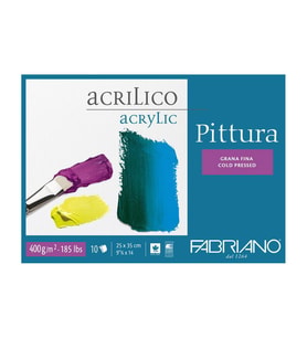 Fabriano Pittura Akrilik & Yağlıboya Blok 400 gr. 25x35 cm. 10 yp. Asitsiz Soğık Basım 