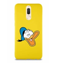Huawei Mate 10 Lite Soft Premier Kapak Donald Duck-E Tasarımlı Silikon Kılıf - Sarı (Şeffaf)