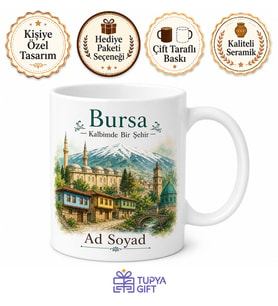 Bursa Memleket Hatırası Fotoğraflı Kupa Bardak Hediye Anı Hatıra