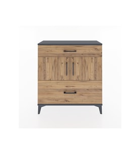 Arges Şifonyer 2 Raflı 2 Çekmeceli 2 Kapaklı 88x30x96 Antrasit-Çam