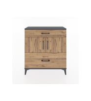 Arges Şifonyer 2 Raflı 2 Çekmeceli 2 Kapaklı 88x30x96 Antrasit-Çam