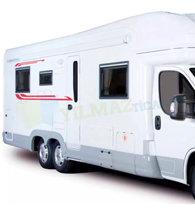 Karavan Yan Şerit Oto Sticker Yapıştırma Etiket Kaliteli Folyo 200 x 20 Cm X2 - 100 x 10 cm X2