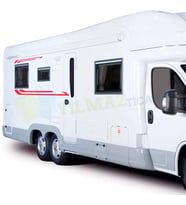 Karavan Yan Şerit Oto Sticker Yapıştırma Etiket Kaliteli Folyo 200 x 20 Cm X2 - 100 x 10 cm X2