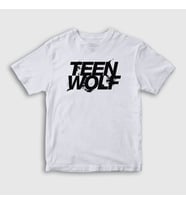 Presmono Unisex Çocuk Beyaz Logo Dizi Teen Wolf T-Shirt 336282tt