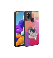 Samsung Galaxy A21S Uyumlu Kılıf Parlayan Kabartmalı İkonik Figürlü Zore Amas Silikon Kapak