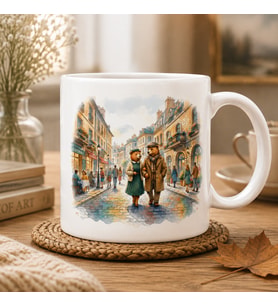 Romantik Ayı Çifti Tasarım Seramik Kupa Bardak 300 ml Çift Taraflı Baskı Sevgiliye ve Çiftlere Özel Hediye