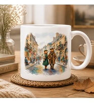 Romantik Ayı Çifti Tasarım Seramik Kupa Bardak 300 ml Çift Taraflı Baskı Sevgiliye ve Çiftlere Özel Hediye