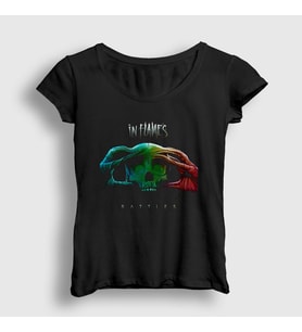 Presmono Kadın Siyah Battles In Flames T-Shirt 83532tt