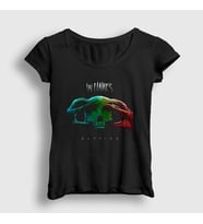 Presmono Kadın Siyah Battles In Flames T-Shirt 83532tt