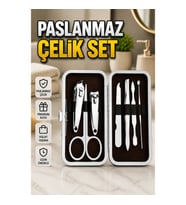 7 Parça Paslanmaz Çelik El, Tırnak ve Kişisel Bakım Seti – Taşıma Çantalı
