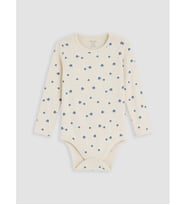 LCW baby Gri Desenli Erkek Bebek Çıtçıtlı Body