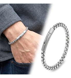 💎 Premium Tekli 4mm Arnavut Model Çelik Zincir Erkek Bileklik – Çelik Kilitli 31835B2D6  -  20 cm