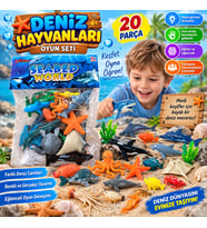 Deniz Hayvanları 20 Parça Oyuncak Seti Eğitici Deniz Canlıları Figürleri Çocuklar İçin Eğlenceli SET