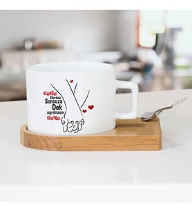 Kişiye Özel Ellerimiz Hiç Ayrılmasın Lüks Çay Fincanı