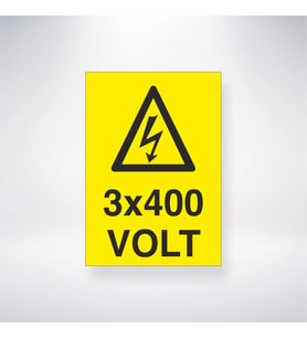 3x400 Volt 21x28 Arkası Yapışkanlı Levha