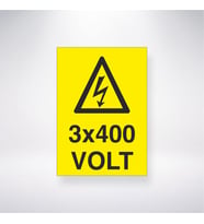 3x400 Volt 21x28 Arkası Yapışkanlı Levha