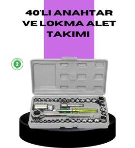 40 Parça Lokma Anahtar Seti Ayna Yüzey Karbon Çelik Dayanıklı Tamir Takımı