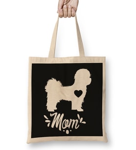 Shih Tzu Dog Mom Mother's Day Gift Bez Çanta Uzun Saplı