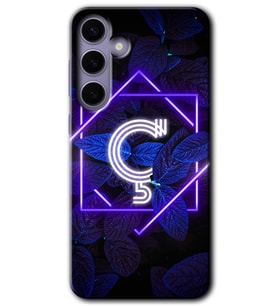 Galaxy S24 Plus Kılıf HD Desen Baskılı Kılıf - Dark Neon Yaprak Ç Harfi