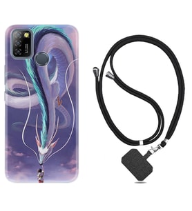 INFINIX Smart 4 5 6 Zero 8 S5 Pro Kılıf Boyun Askılı Silikon Kız ve Ejderha 1742