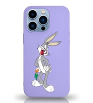 Apple iPhone 13 Pro  Lansman Kılıf Bugs Bunny Tasarımlı Altı Kapalı İçi Kadife Kaplı  Kapak (Şeffaf)