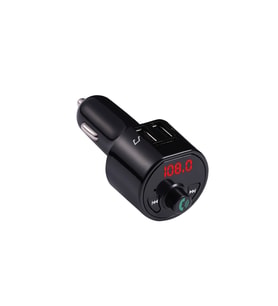 Araç FM Transmitter Bluetooth Müzik Çalar 3.4A Çift USB Hızlı Şarj Dijital Göstergeli (Siyah)