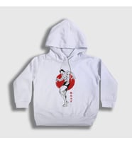 Presmono Unisex Çocuk Beyaz Fighter Anime Hanma Baki Kapüşonlu Sweatshirt 317392tt