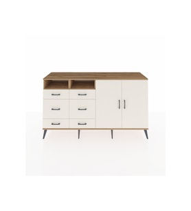 Kronos Konsol 4 Raflı 6 Çekmeceli 2 Kapaklı 176x59x99 Çam-Aytaşı