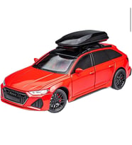 1:24 Audi Rs6 Işıklı Sesli Kapıları Kaputu Bagajı Açılabilen 20 Cm Model Metal Araba Kırmızı Renk